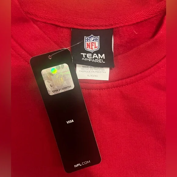 Vintage Tampa Bay Buccaneers Crewneck Sweatshirt Red NFL Football XL NWT - Picture 3 of 7